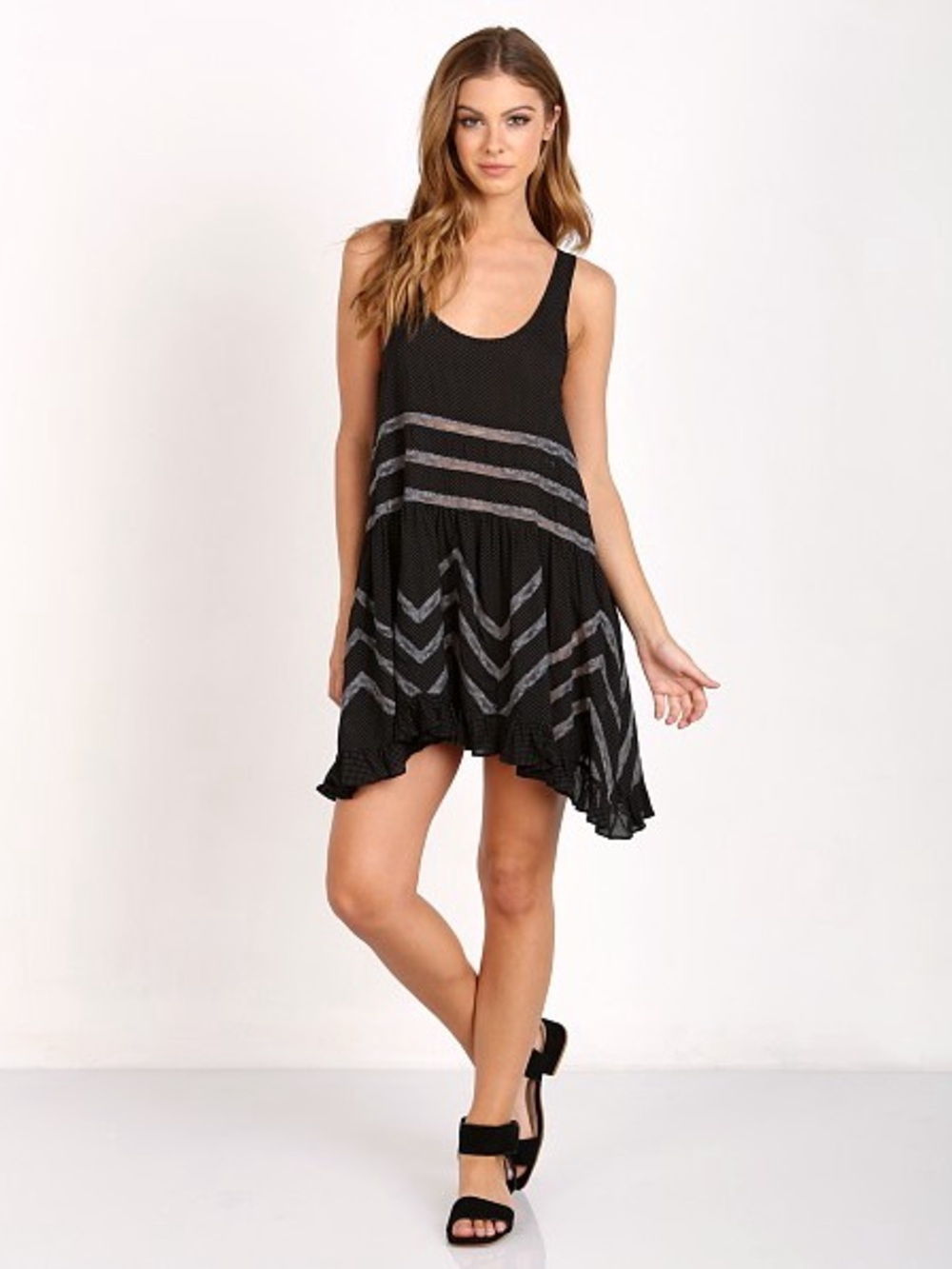 Free People Black Trapeze Slip dress. Medium
